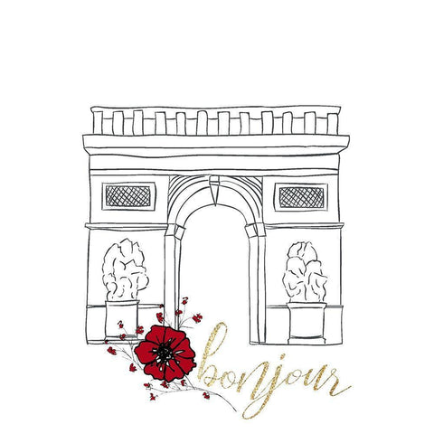 Paris Dreaming 2 White Modern Wood Framed Art Print by Kimberly, Allen