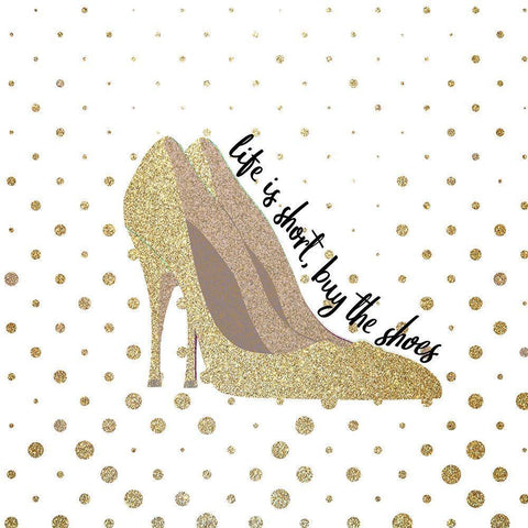 Love Shoes 1 White Modern Wood Framed Art Print by Kimberly, Allen
