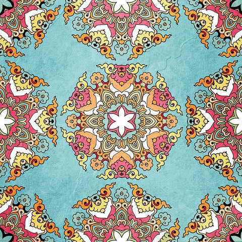 Bright Tile 1 White Modern Wood Framed Art Print with Double Matting by Kimberly, Allen