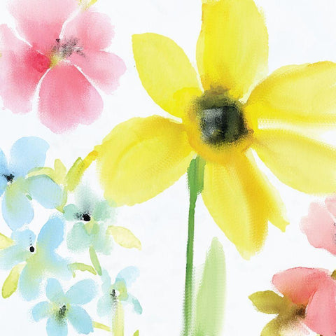 Springtime Blooms 1 Black Modern Wood Framed Art Print by Kimberly, Allen