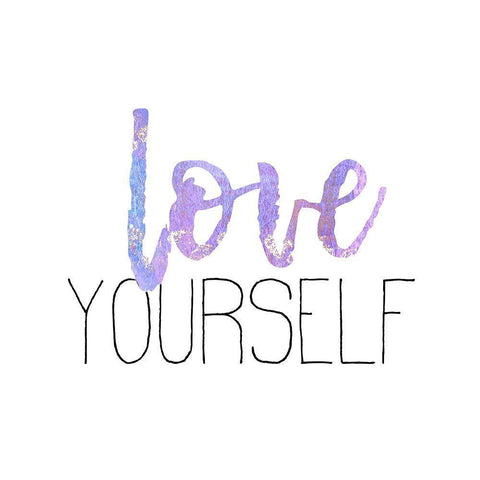 Love Yourself 1 Black Ornate Wood Framed Art Print with Double Matting by Kimberly, Allen