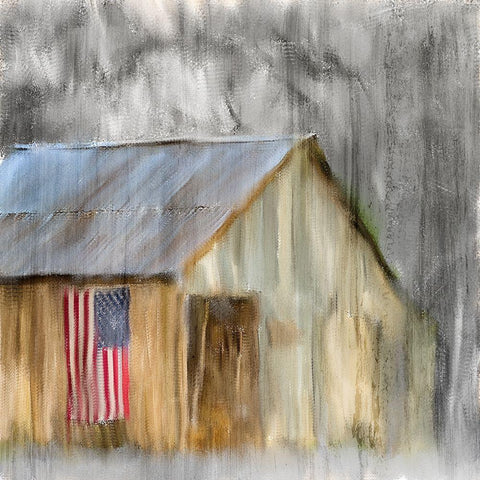 American Barn Black Modern Wood Framed Art Print by Kimberly, Allen
