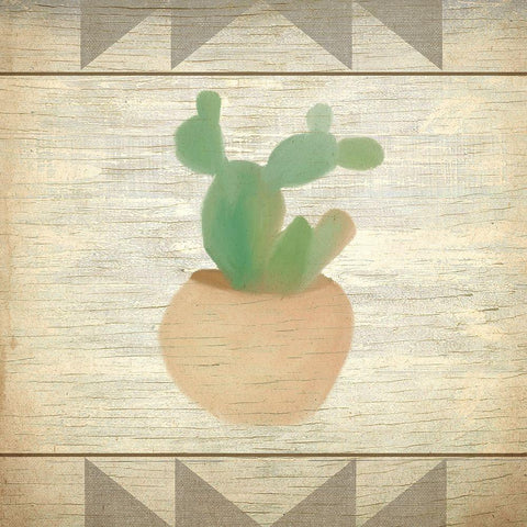 Cactus 1 White Modern Wood Framed Art Print with Double Matting by Kimberly, Allen