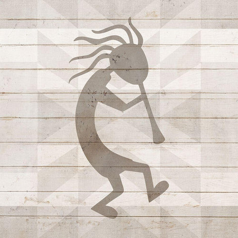 Kokopelli 1 White Modern Wood Framed Art Print with Double Matting by Kimberly, Allen