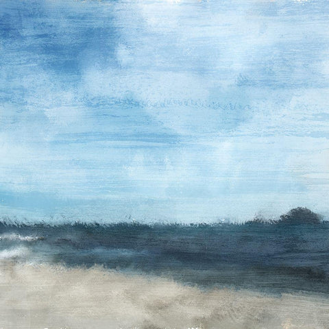 At the Sea White Modern Wood Framed Art Print with Double Matting by Kimberly, Allen
