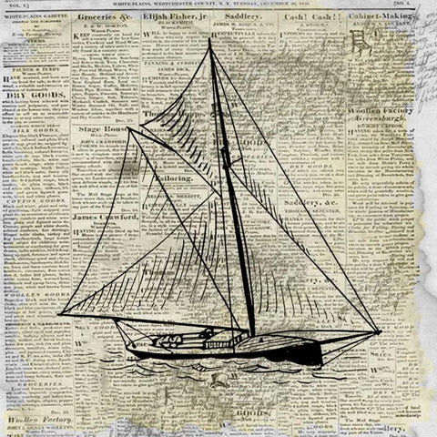 Sailing On Print 2 White Modern Wood Framed Art Print with Double Matting by Allen, Kimberly