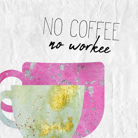 Coffee Days 7 White Modern Wood Framed Art Print with Double Matting by Kimberly, Allen