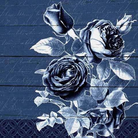 White Indigo 2 Black Modern Wood Framed Art Print by Kimberly, Allen