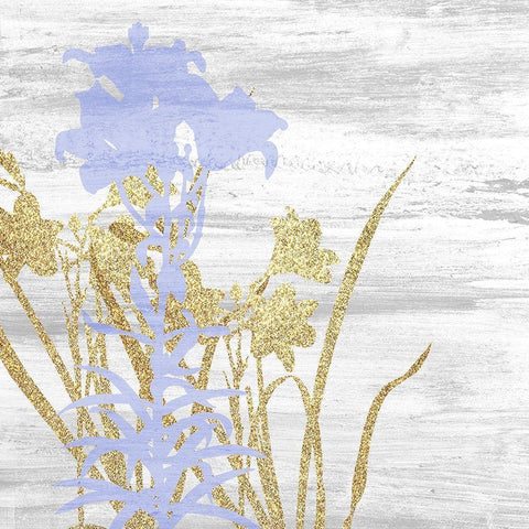 Spring Gold Square 2 White Modern Wood Framed Art Print with Double Matting by Kimberly, Allen