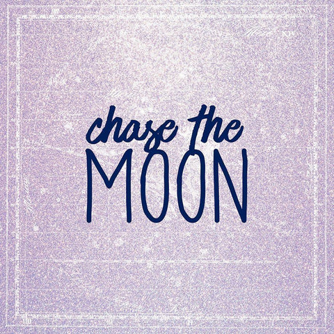 Chase the Moon White Modern Wood Framed Art Print with Double Matting by Kimberly, Allen