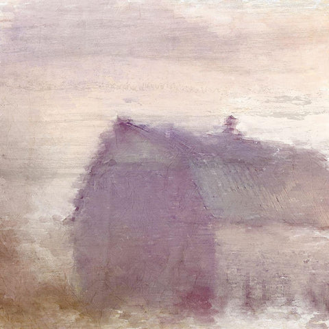 Dusk at the Barn Black Ornate Wood Framed Art Print with Double Matting by Kimberly, Allen