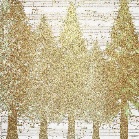 Glitter Christmas 1 White Modern Wood Framed Art Print with Double Matting by Kimberly, Allen