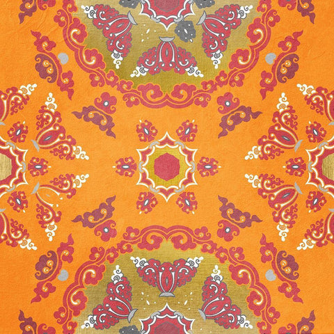 Medallion Pink 2 White Modern Wood Framed Art Print with Double Matting by Kimberly, Allen