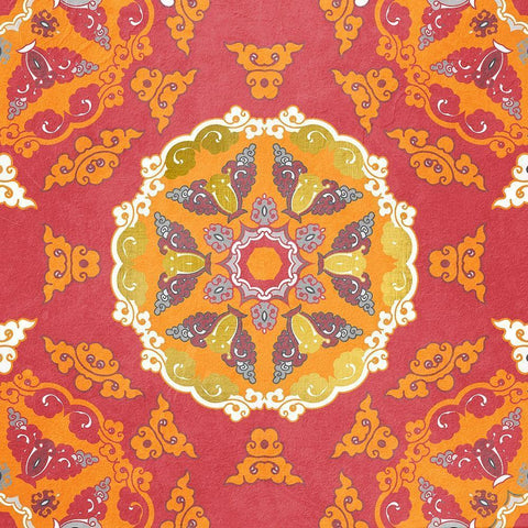 Medallion Pink 3 White Modern Wood Framed Art Print by Kimberly, Allen