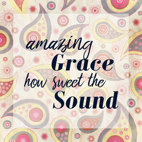 Amazing Grace Paisley White Modern Wood Framed Art Print with Double Matting by Allen, Kimberly