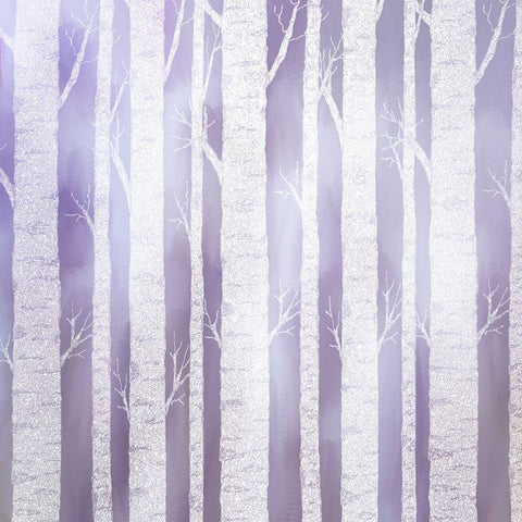 Violet Birches Black Ornate Wood Framed Art Print with Double Matting by Kimberly, Allen