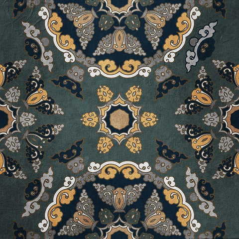 Medallion 2 Black Modern Wood Framed Art Print with Double Matting by Kimberly, Allen