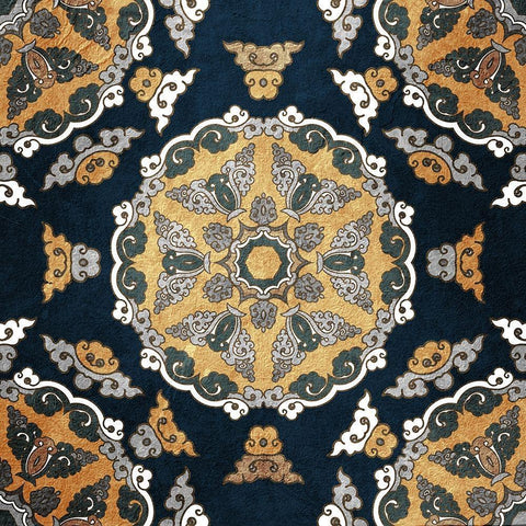 Medallion 3 Black Modern Wood Framed Art Print with Double Matting by Kimberly, Allen