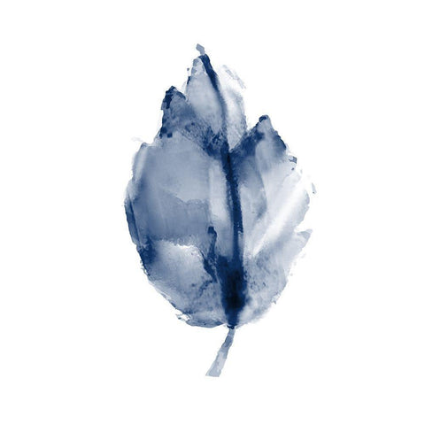 Navy Leaf Print 3 Black Modern Wood Framed Art Print by Kimberly, Allen
