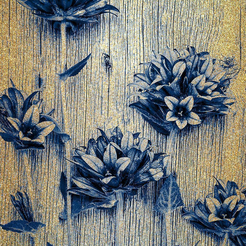 Indigo Gold 1 Gold Ornate Wood Framed Art Print with Double Matting by Kimberly, Allen