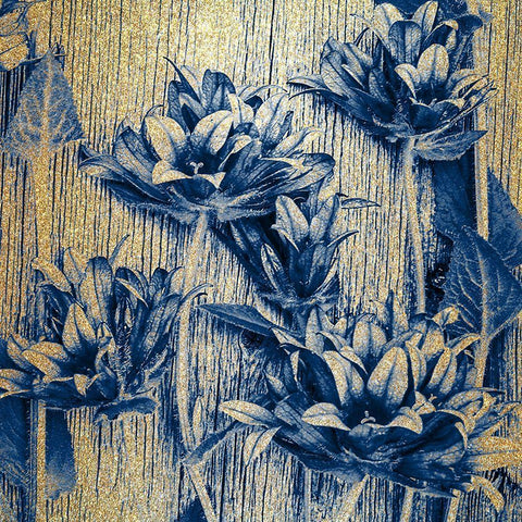 Indigo Gold 2 Gold Ornate Wood Framed Art Print with Double Matting by Kimberly, Allen