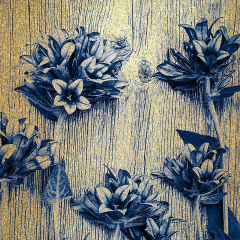 Indigo Gold 3 Gold Ornate Wood Framed Art Print with Double Matting by Kimberly, Allen