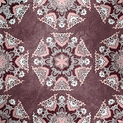 Plum Tiled 1 White Modern Wood Framed Art Print with Double Matting by Kimberly, Allen
