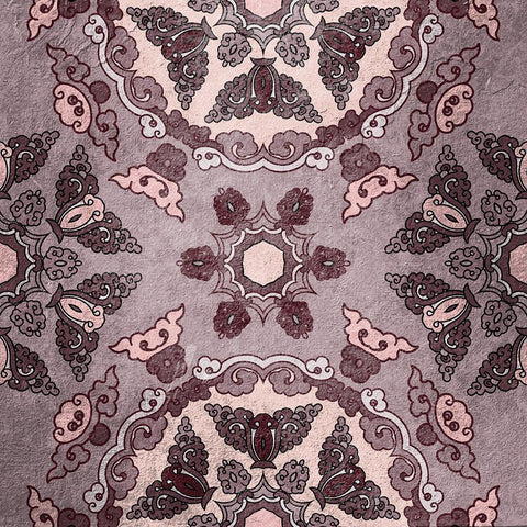 Plum Tiled 2 Black Ornate Wood Framed Art Print with Double Matting by Kimberly, Allen