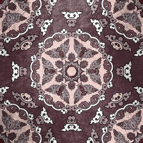 Plum Tiled 3 White Modern Wood Framed Art Print with Double Matting by Kimberly, Allen