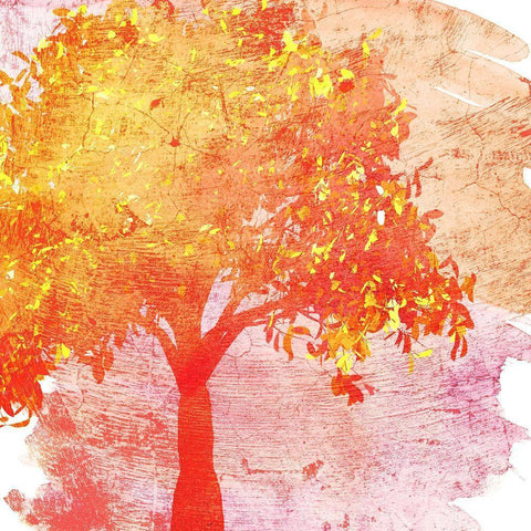Bold Trees 1 White Modern Wood Framed Art Print with Double Matting by Kimberly, Allen