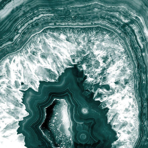 Geo Emerald White Modern Wood Framed Art Print with Double Matting by Kimberly, Allen