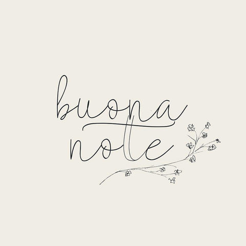 Buona Notte White Modern Wood Framed Art Print with Double Matting by Kimberly, Allen