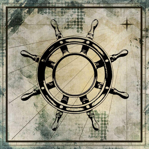 Nautical Gold 3 Black Modern Wood Framed Art Print by Allen, Kimberly