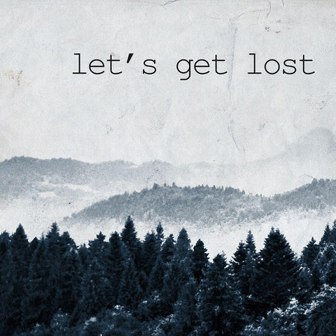 Lets get Lost White Modern Wood Framed Art Print with Double Matting by Kimberly, Allen