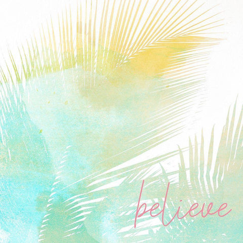 Palms 2 White Modern Wood Framed Art Print by Kimberly, Allen