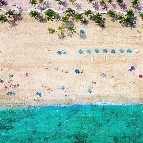 Ft Lauderdale Beach 1 Black Modern Wood Framed Art Print with Double Matting by Kimberly, Allen