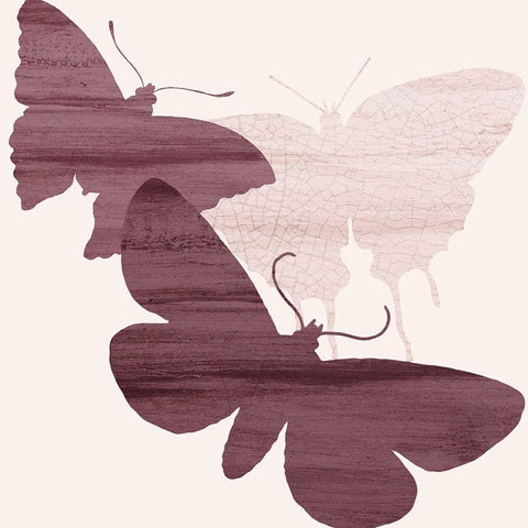 Blush Butterflies 2 White Modern Wood Framed Art Print by Kimberly, Allen