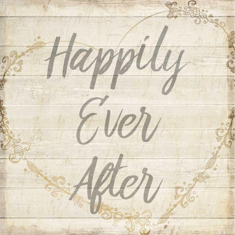 Happily Ever After Grey White Modern Wood Framed Art Print by Allen, Kimberly