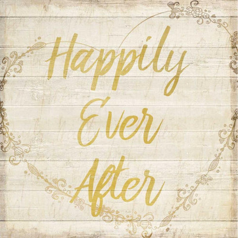 Happily Ever After Black Ornate Wood Framed Art Print with Double Matting by Allen, Kimberly