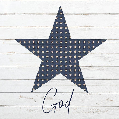 God Bless America 1 Black Ornate Wood Framed Art Print with Double Matting by Kimberly, Allen