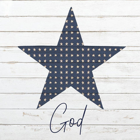 God Bless America 1 Black Modern Wood Framed Art Print with Double Matting by Kimberly, Allen