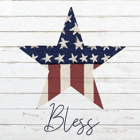 God Bless America 2 Black Ornate Wood Framed Art Print with Double Matting by Kimberly, Allen