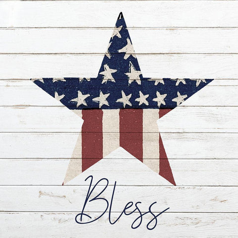 God Bless America 2 Black Modern Wood Framed Art Print with Double Matting by Kimberly, Allen