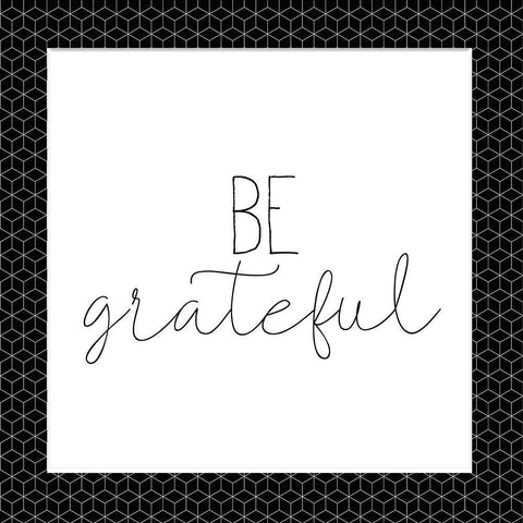 Be Grateful White Modern Wood Framed Art Print with Double Matting by Kimberly, Allen