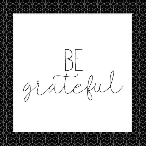 Be Grateful Black Modern Wood Framed Art Print with Double Matting by Kimberly, Allen