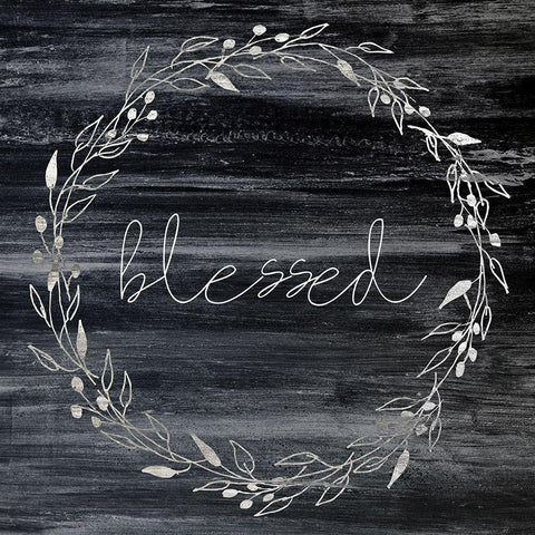 Blessed Black Modern Wood Framed Art Print with Double Matting by Kimberly, Allen