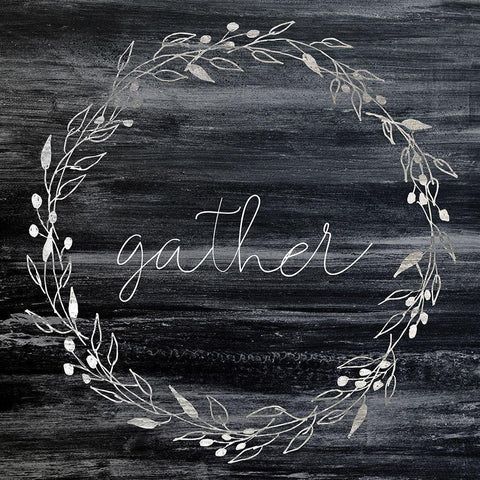 Gather White Modern Wood Framed Art Print with Double Matting by Kimberly, Allen