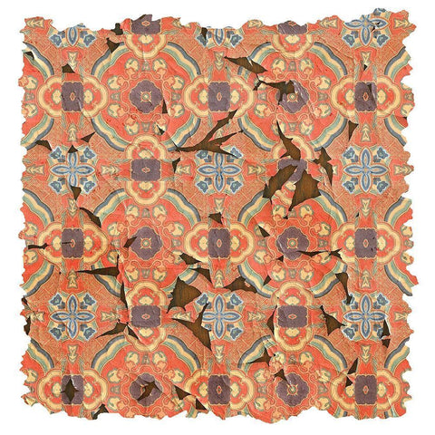 Tattered Global Pattern 1 Black Modern Wood Framed Art Print by Kimberly, Allen