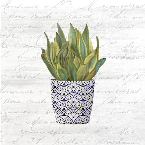 Blue Pots 2 White Modern Wood Framed Art Print by Kimberly, Allen