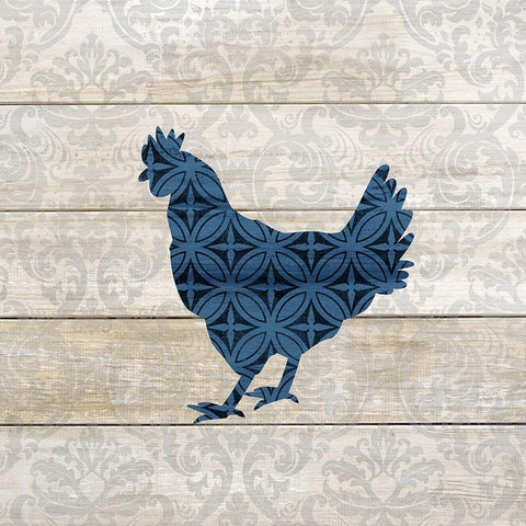 Farm Blues 2 White Modern Wood Framed Art Print by Kimberly, Allen